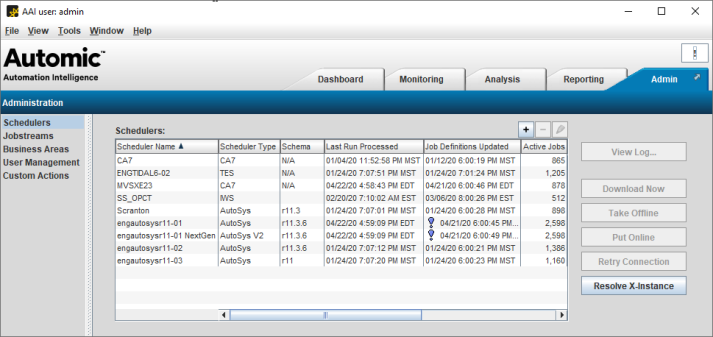 Acreesnhot showing AAI opened to the Admin tab
